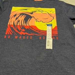 Medium blue, yellow, tee shirt